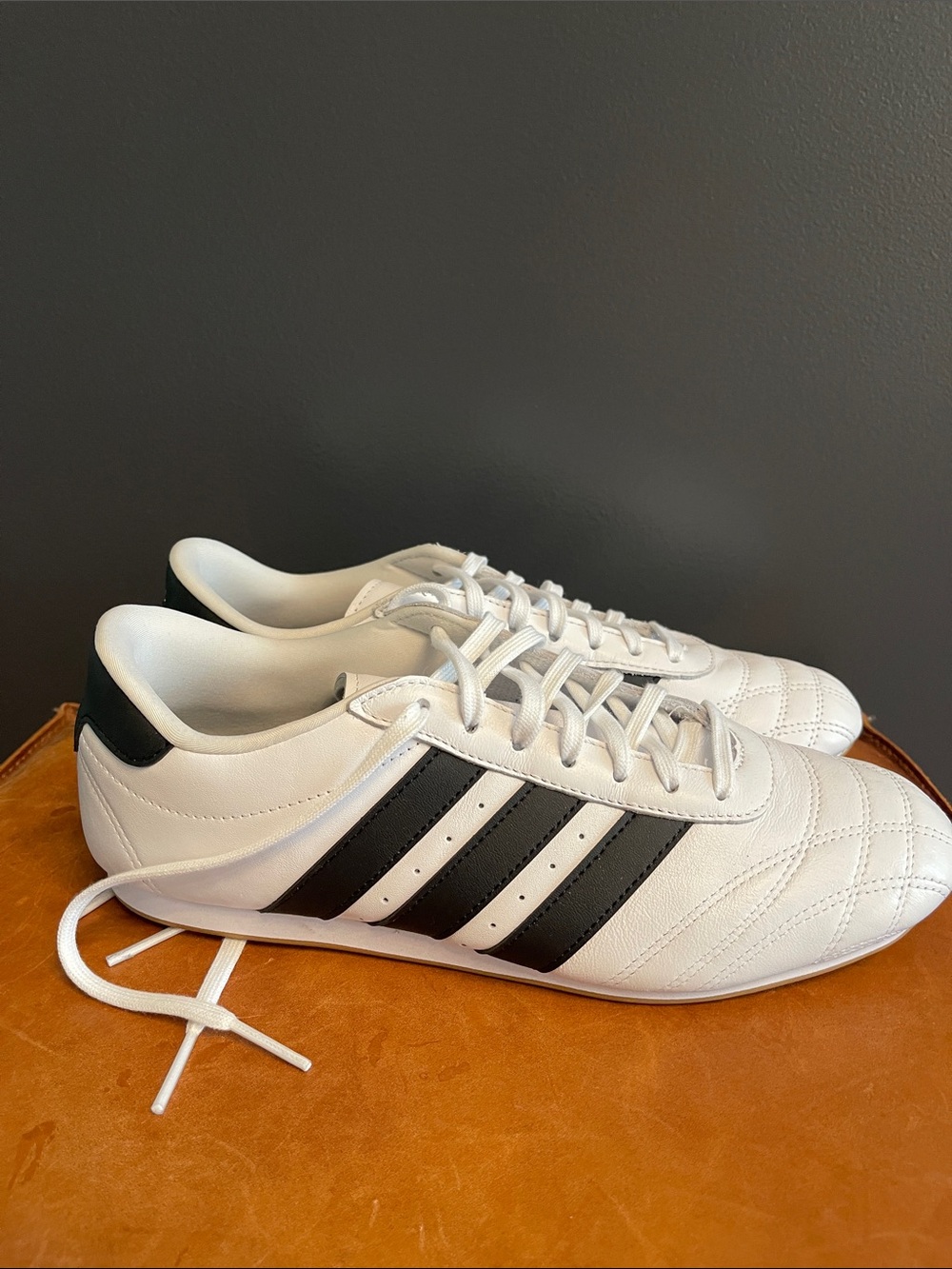 Adidas  White Sneakers with Black Three-Stripes Women’s Size 9.5 New